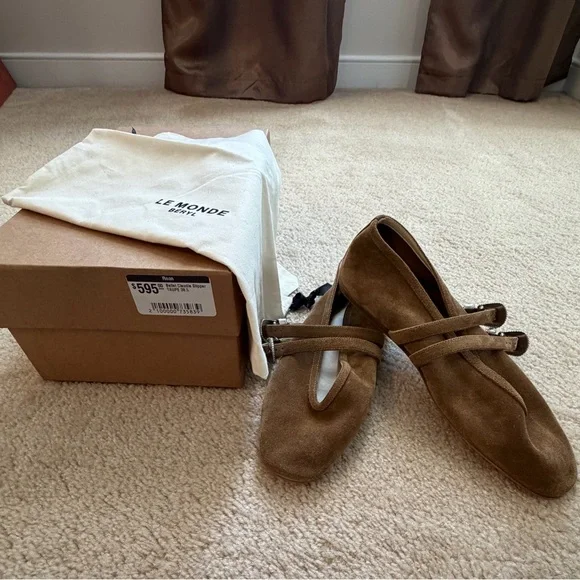 LE MONDE BÉRYL Ballet Taupe Suede Claudia Slipper 8.5 - Picture 3 of 11